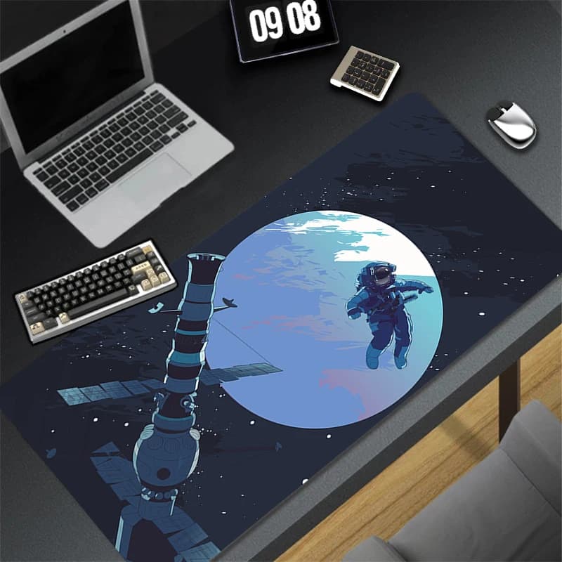 Tappetino per mouse Outer Space Astronauts, tappetino per tastiera da gioco, tappetino da scrivania carino per computer, accessori per gamer, tappetino per ufficio, tappeto per PC