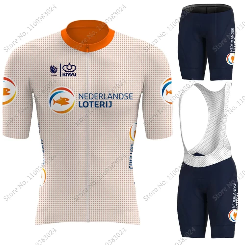 Maglia da ciclismo della squadra nazionale olandese 2023 Set Abbigliamento da ciclismo del campione del mondo olandese Camicie da bici da strada Pantaloncini con bretelle MTB
