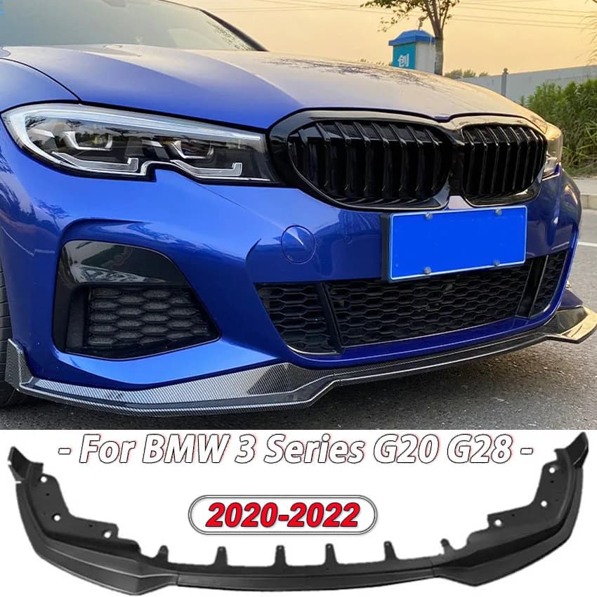 Per BMW serie 3 G20 G28 2020 2021 2022 nero lucido stile MP paraurti anteriore Splitter Lip Spoiler diffusore Guard Body Kit Cover