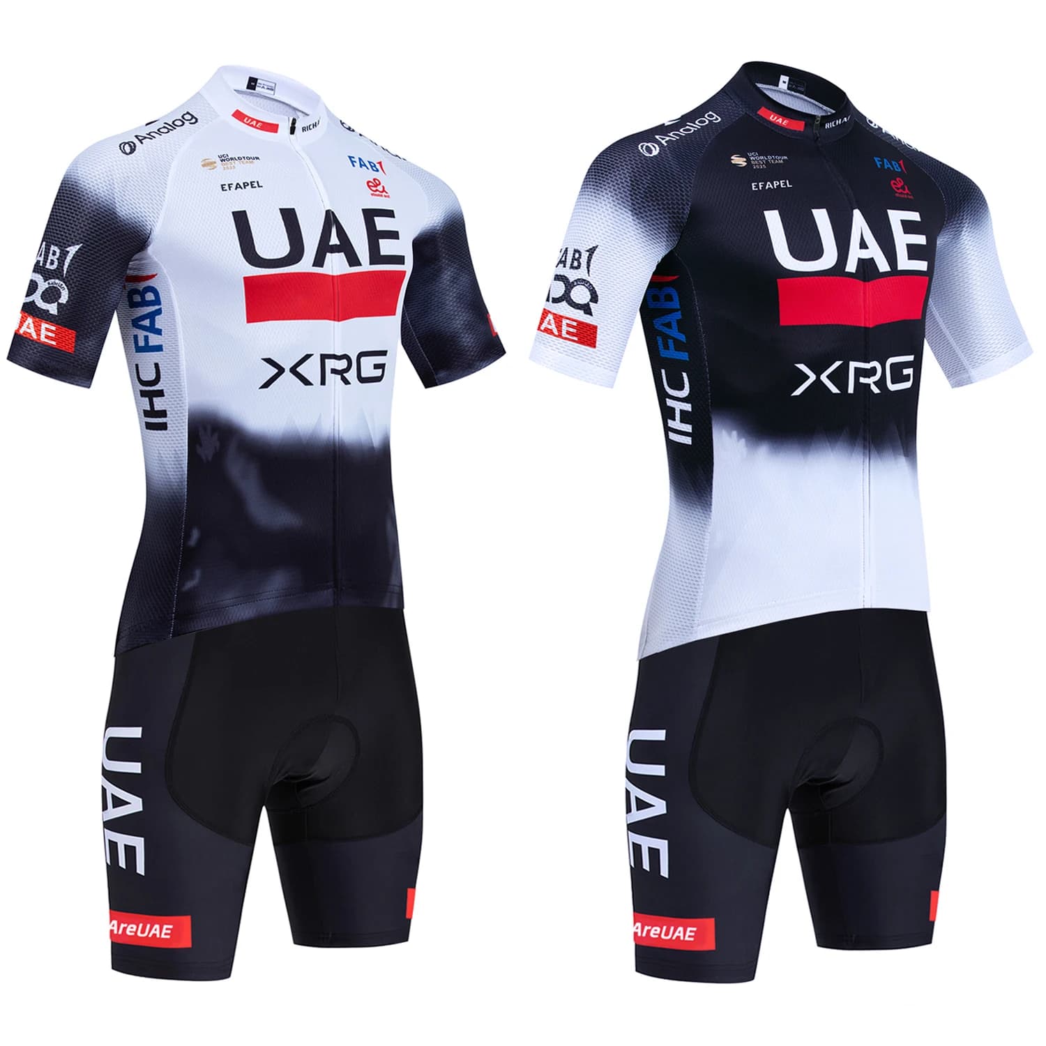 New UAE Black Cycling Shirt with Men's and Women's Shorts, MTB and Road Clothing, T-shirts and Bicycle Pants