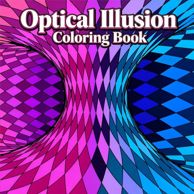Optical Illusion Coloring Book, Thick Paper, Adult Graffiti Drawing Notebook, Hot New Cross-border Item