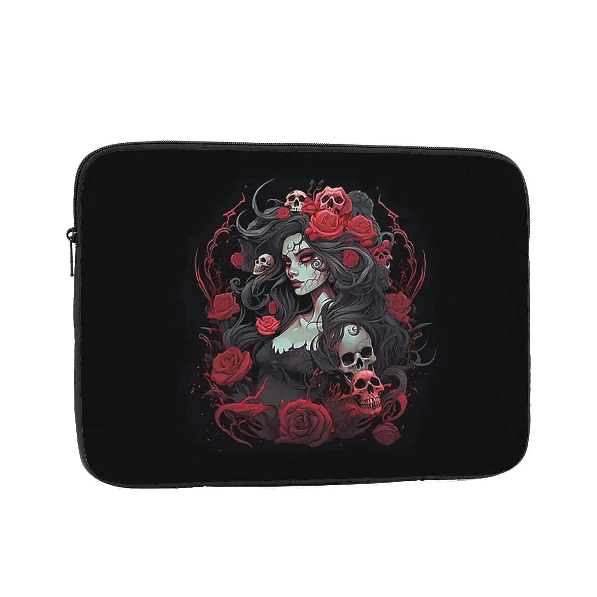 Alexander Gothic Las Elegantes Girls Day Of Dead Skull Custodia per laptop Borsa per notebook Borsa per tablet Custodia antiurto