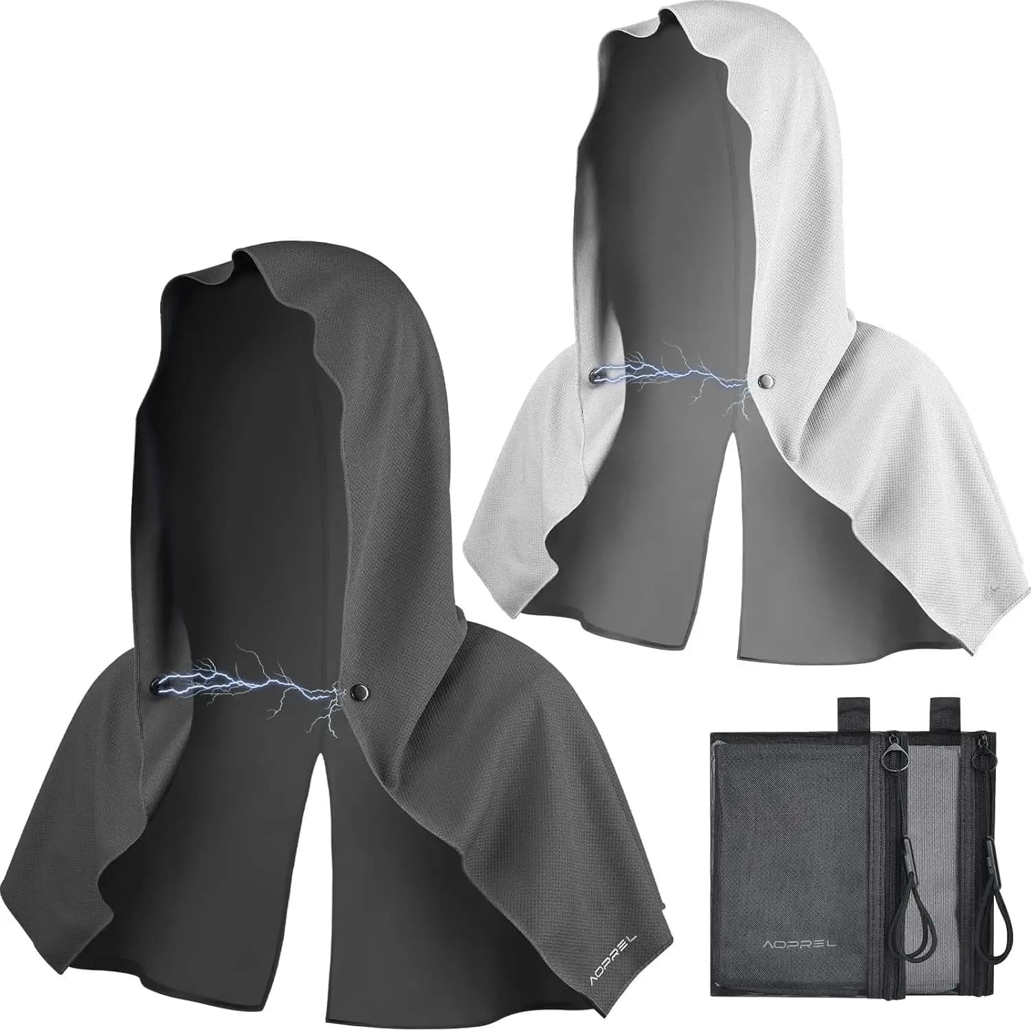 Asciugamano con Cappuccio Rinfrescante con Chiusura Magnetica, Protezione UV, Traspirante per Campeggio, Palestra, Yoga