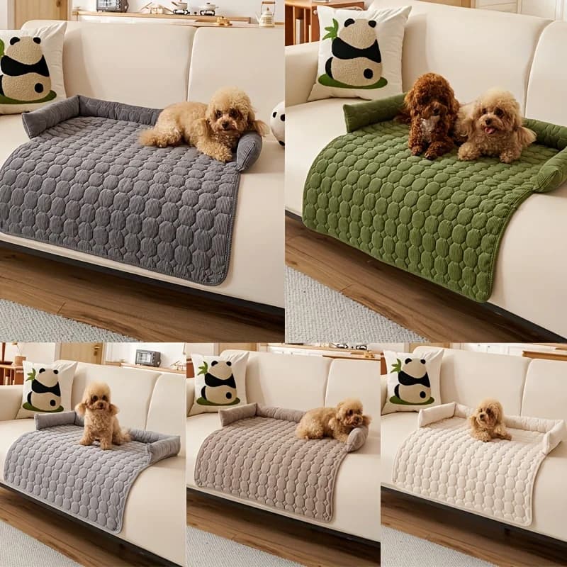 Coperta per Cuccia, Tappetino per Cani, Copridivano, Cuscino per Animali Domestici con Supporto per il Collo, Lavabile, Nido Calmante per Viaggi e Casa