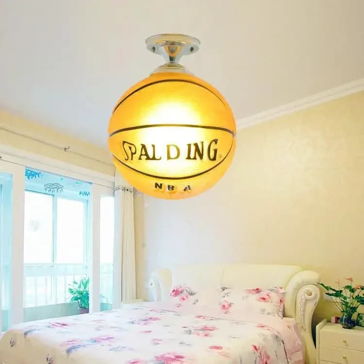 Lampada da soffitto moderna Semplice vetro LED Bambini Basket Camera da letto Soggiorno Apparecchio di illuminazione Decorazione Luce interna rotonda per bambini