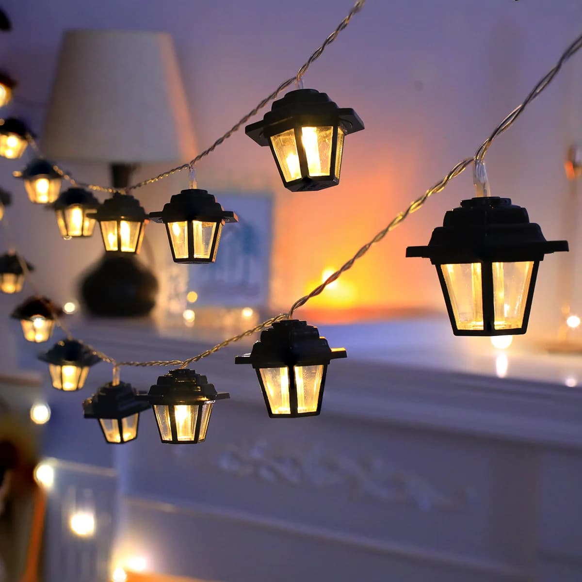 Stringa di luci a LED retrò Palace, 10/20 LED alimentate a batteria (batterie non incluse), perfette per Ramadan, matrimoni