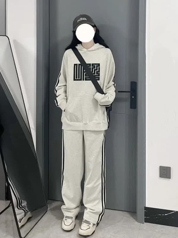 Men's Sporty Cotton Hoodie And Pants Set Casual Two-Piece Suit Pure Cotton Long Sleeve Lazy Street Style Spring Autumn Wear