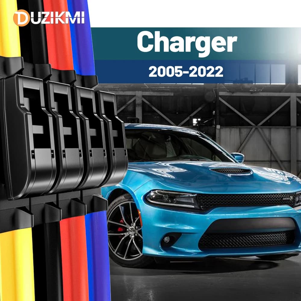 For Dodge Charger 2005-2022 2013 2014 2015 2016 2017 2018 2019 2020 2021 2pcs Front Windshield Windscreen Wiper Blades Red Blue