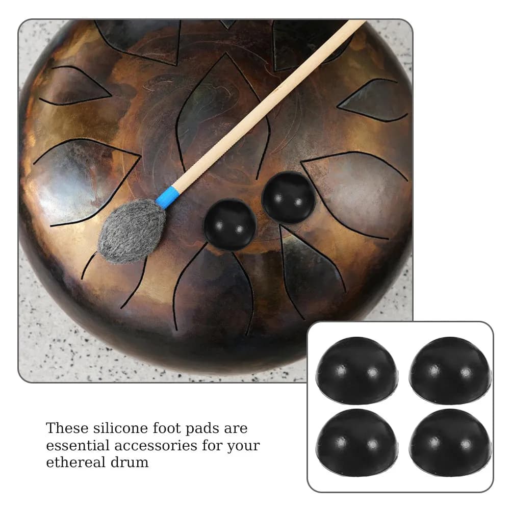 12 Pezzi Cuscinetti in Silicone per Tongue Drum, Supporti per Tamburo Ettereo, Ricambi per Principianti e Professionisti, Presa Migliorata, Suono Silenzioso
