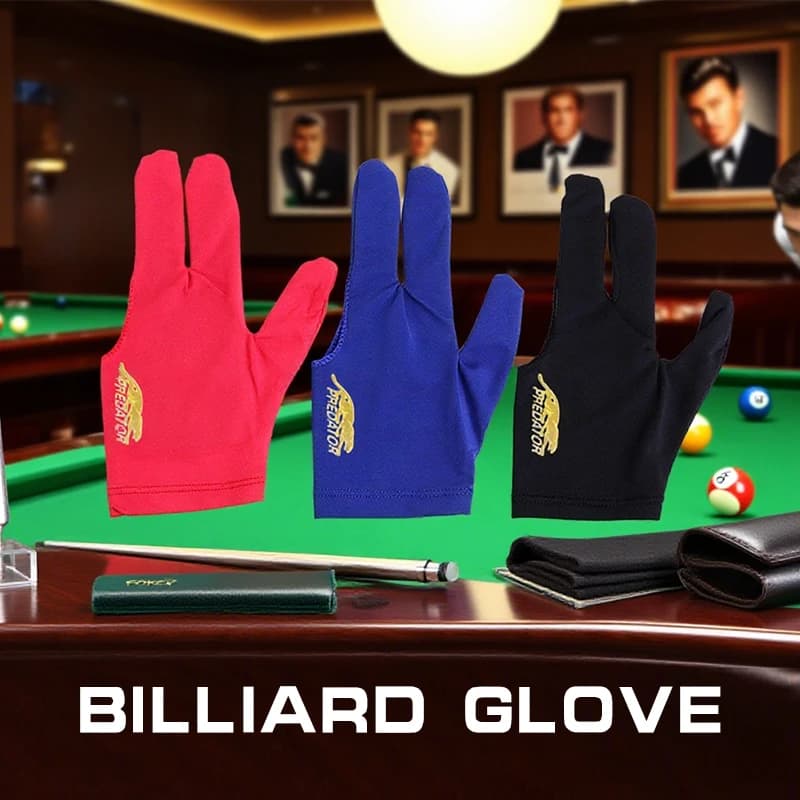 Principianti di alta qualità praticano guanti da biliardo antiscivolo tre dita biliardo stecca da biliardo guanto da biliardo per mano sinistra Lycra