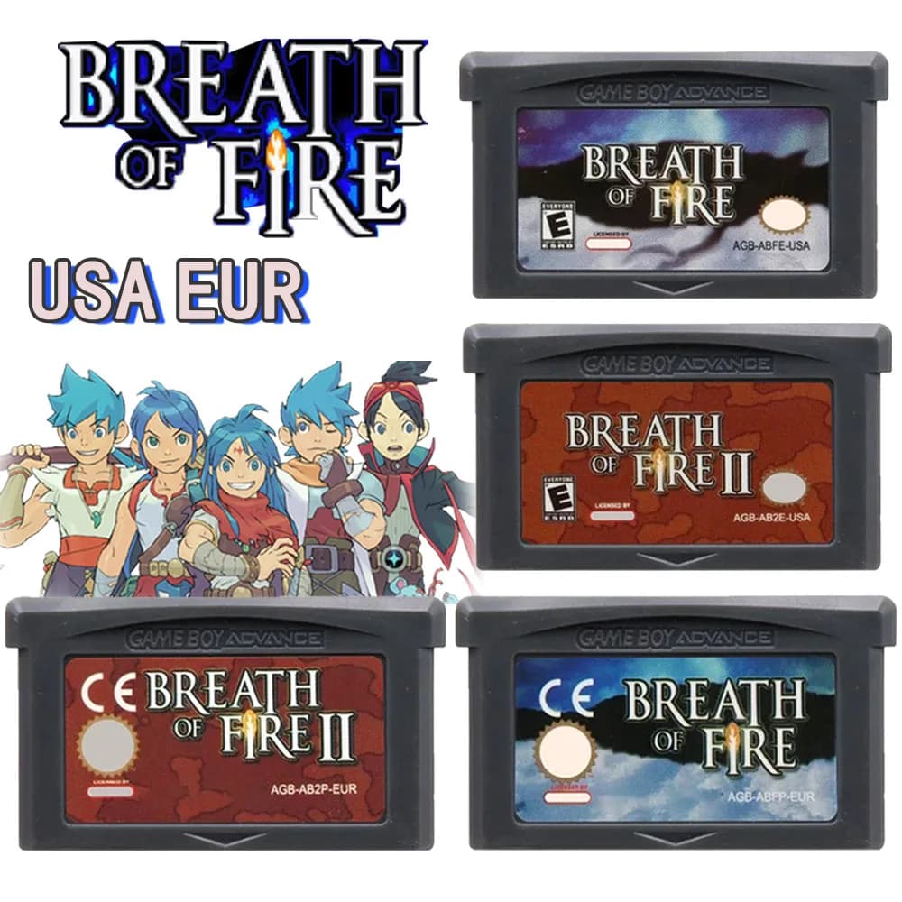 GBA Game Cartridge Breath of Fire Series 32 Bit Video Game Console Card Breath of Fire DOOM Series for GBA NDS English