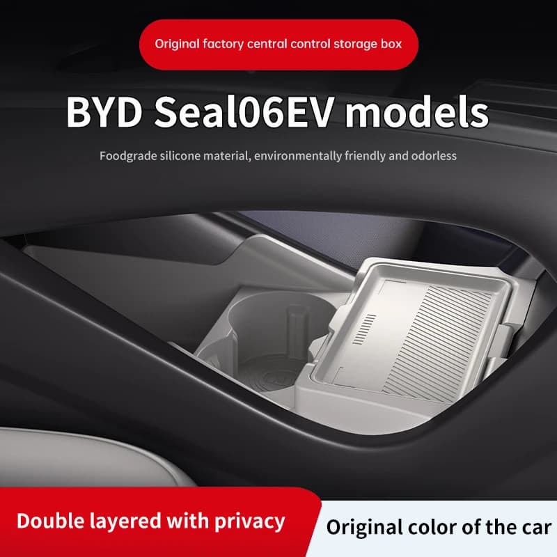 2025 Per BYD Seal 06 DM-i Seal 6 DM-i Console centrale in silicone sotto la scatola di immagazzinaggio Controllo centrale Organizzatore Zerbino Interni auto