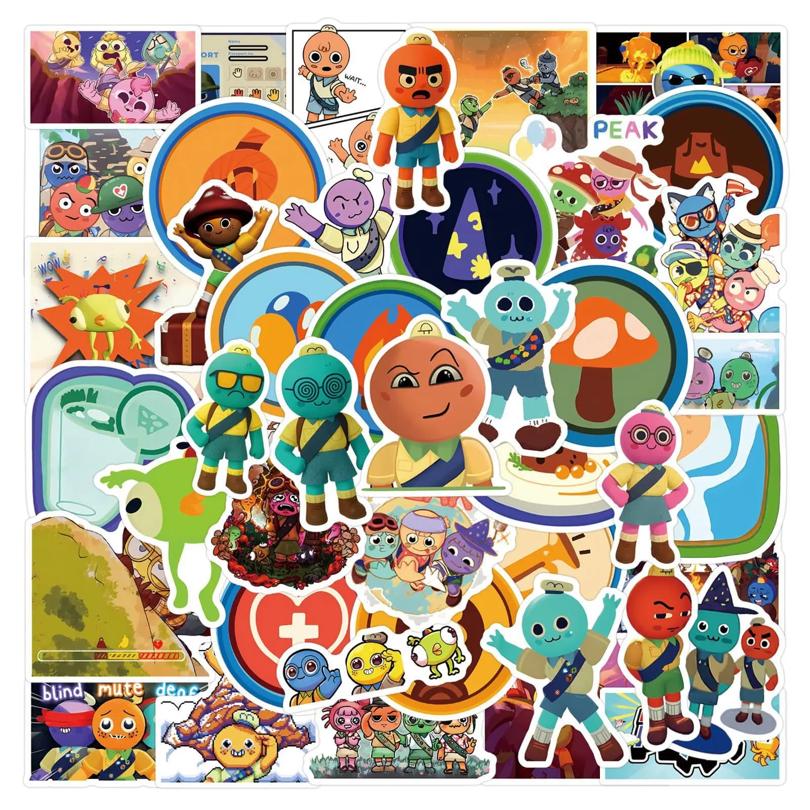 50 pezzi PEAK Fun Game adesivi cartoni animati decalcomanie in PVC decorazione fai da te impermeabile skateboard bagagli telefono frigorifero regali
