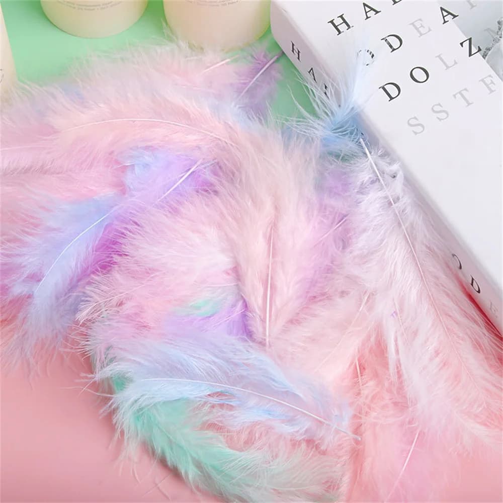 100PCS Small Goose Feathers for DIY Crafts 5-8cm Coloed Swan Plumes Wedding Party Handicraft Accessories Dream Catcher Feathers