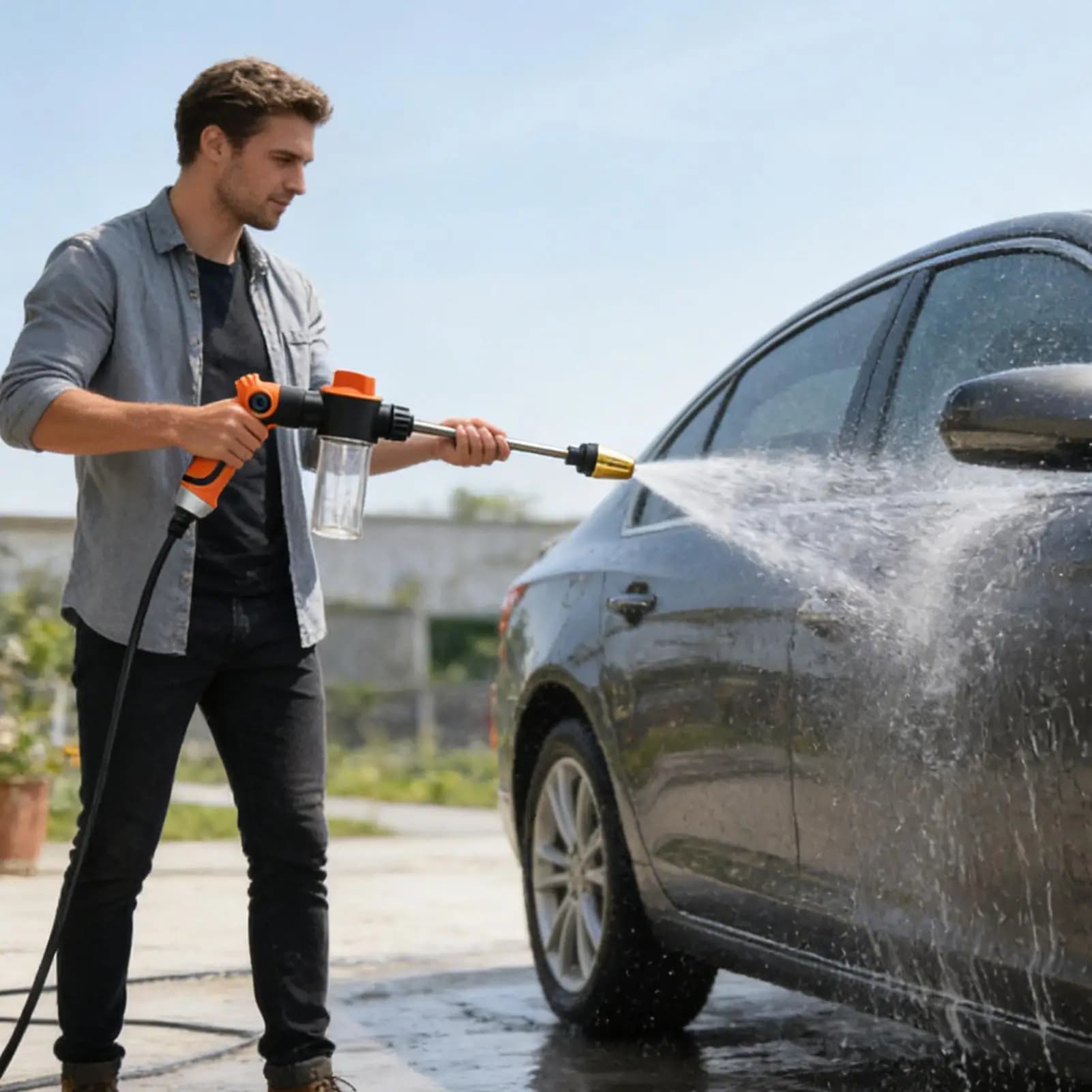 Quick connection water pipe nozzle, gardening tools, portable spray nozzles for garden hose, for car washing, irrigation plants, cleaning