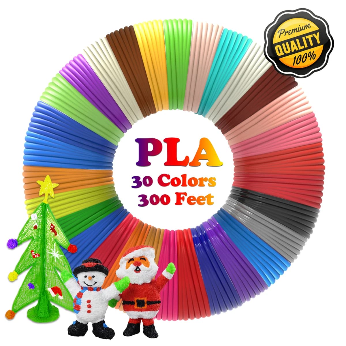 Filamento per Penna 3D in 30 Colori, 3m per Colore, Totale 90m, Ricariche di Filamento PLA per Penna 3D, per Disegno Artistico e Artigianale