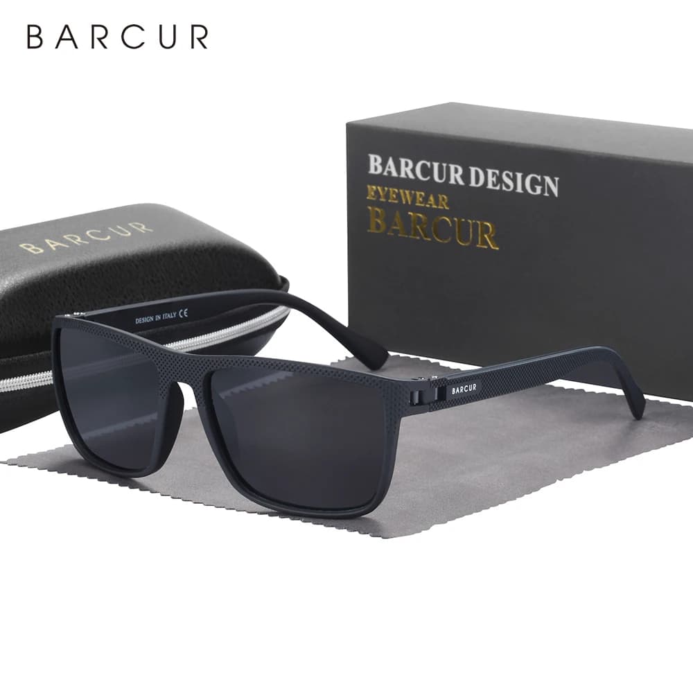 BARCUR Occhiali da sole polarizzati da uomo TR90 Occhiali da sole da viaggio da pesca leggeri da donna Accessorio per occhiali da esterno Oculos