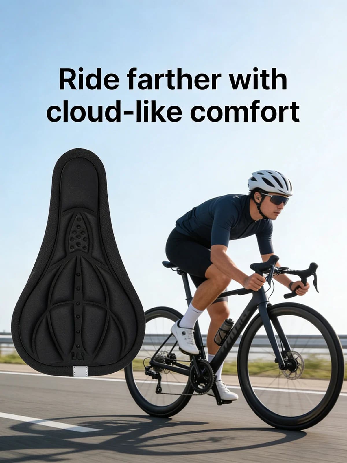3D Soft Padded Seat Cover in Foam, Easy Bearing for MTB Saddle, Bicycle Accessories