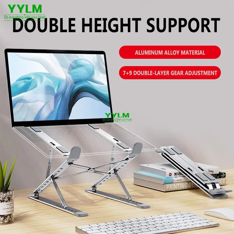 YYLM N8 supporto per Laptop in alluminio per Macbook portatile regolabile più stabile supporto per Laptop supporto di raffreddamento supporto per Notebook pieghevole
