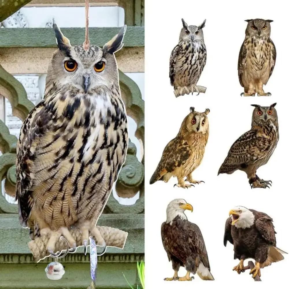 Hanging Bird Repellent Owl Bell Pendant Pastoral Orchard Bird Scare Pendant Outdoor Courtyard Decoration Wind Chime
