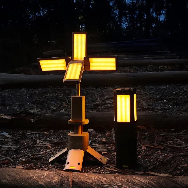 2026 New Outdoor LED Camping Lantern Waterproof Large Capacity Rechargeable Portable Tent Light Extendable 360° Lighting