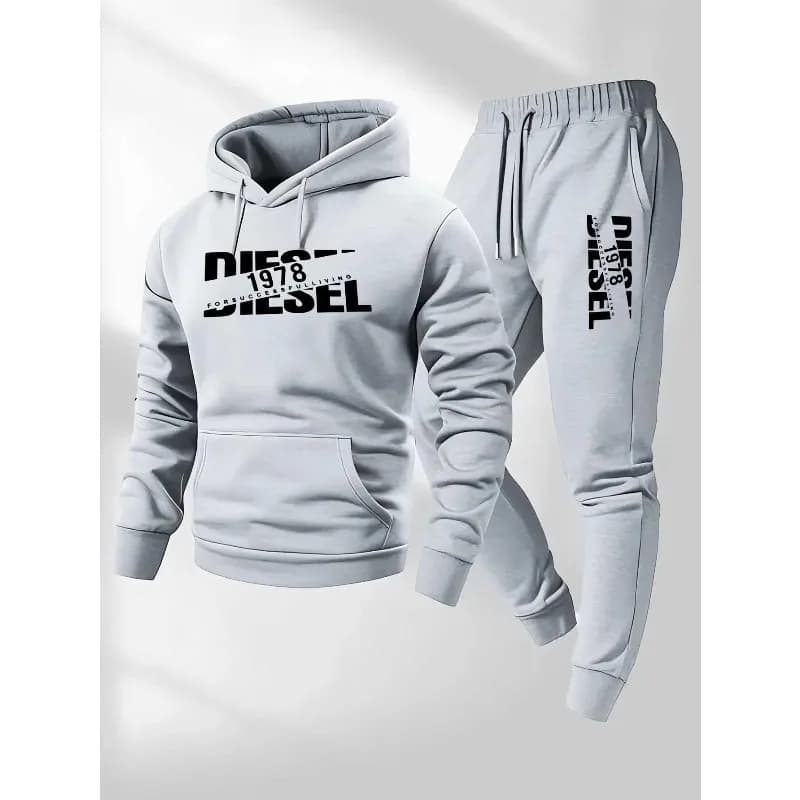 New autumn/winter collection 2026: Fashionable hooded sports suit, casual, two pieces (felpa and trousers)