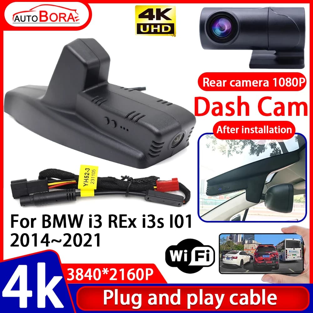ZhuCamX Videoregistratore 4K UHD Plug and Play DVR per auto Dash Cam per BMW i3 REx i3s I01 2014 2015 2016 2017 2018 2019 2020 2021
