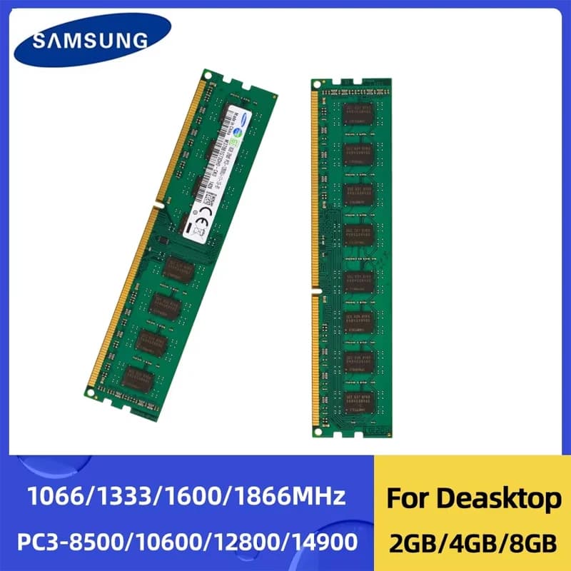 Samsung DDR3 DDR3L 8GB 4GB 2GB 1866MHz 1600MHz 1333MHz 1066MHz DIMM RAM PC3-14900 12800 1.35V 1.5V 240Pin desktop computer