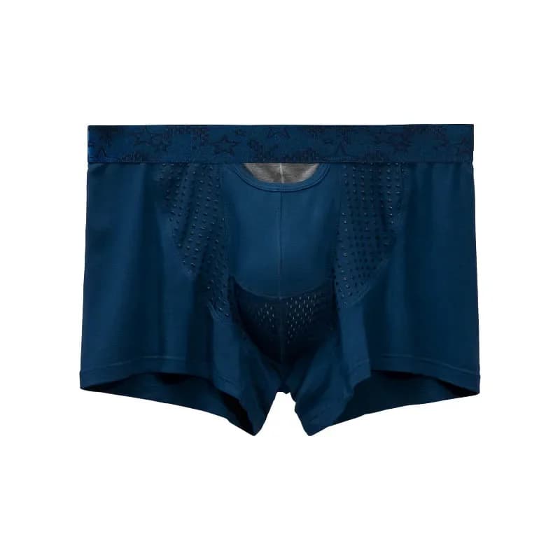 Mutande con vena scrotale da uomo con cordoncino spermatico, mutande divise, custodia in seta ghiacciata, collant inglesi ad angolo piatto curvo