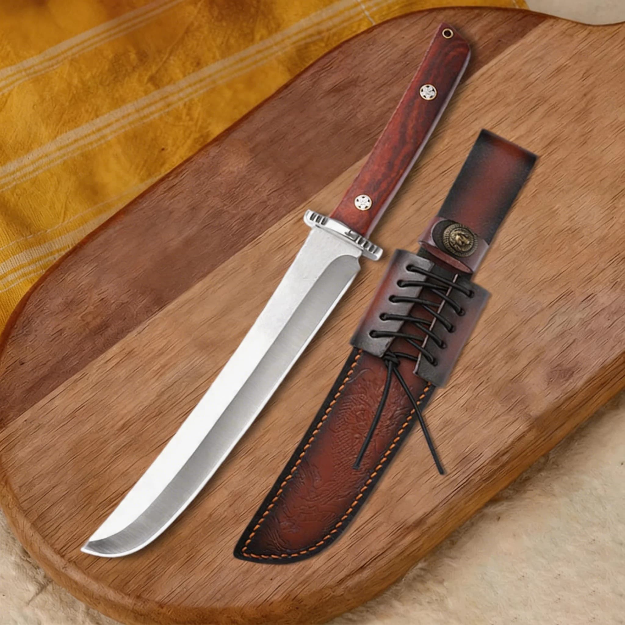 Coltello da Cucina ad Alta Durezza Forgiato a Mano, Coltello Giapponese per Disossare in Acciaio Inossidabile M390 con Fodero, Utensili da Cucina