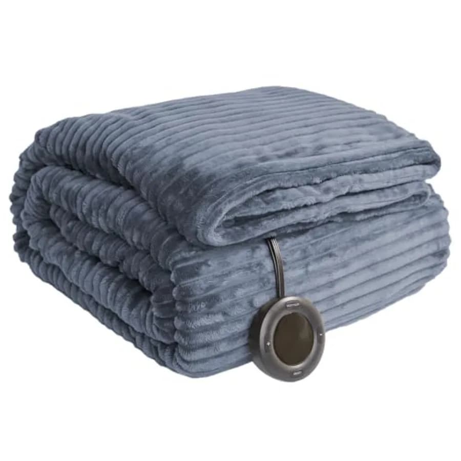 Coperta Elettrica Riscaldata Misura Singola 157x213cm Certificazione ETL - 10 Livelli di Riscaldamento, Spegnimento Automatico 1-10 Ore, Lavabile in Lavatrice