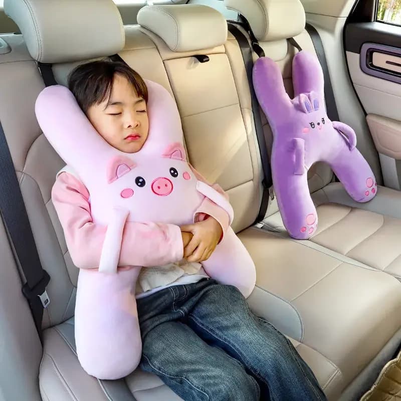 Simpatico cuscino per dormire da viaggio in auto per bambini L'aiuto per dormire per bambini in viaggio su strada Cuscino da viaggio per collo per bambini per seggiolino auto