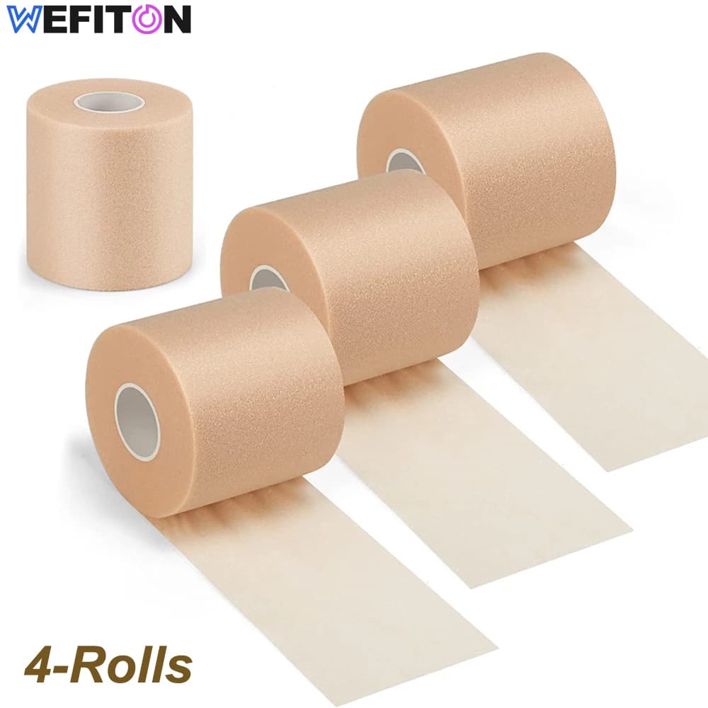 Athletic pre-balling tape with 4 rolls, sports tape for underwear foam, sports tape for hair, ankles, wrists, knees