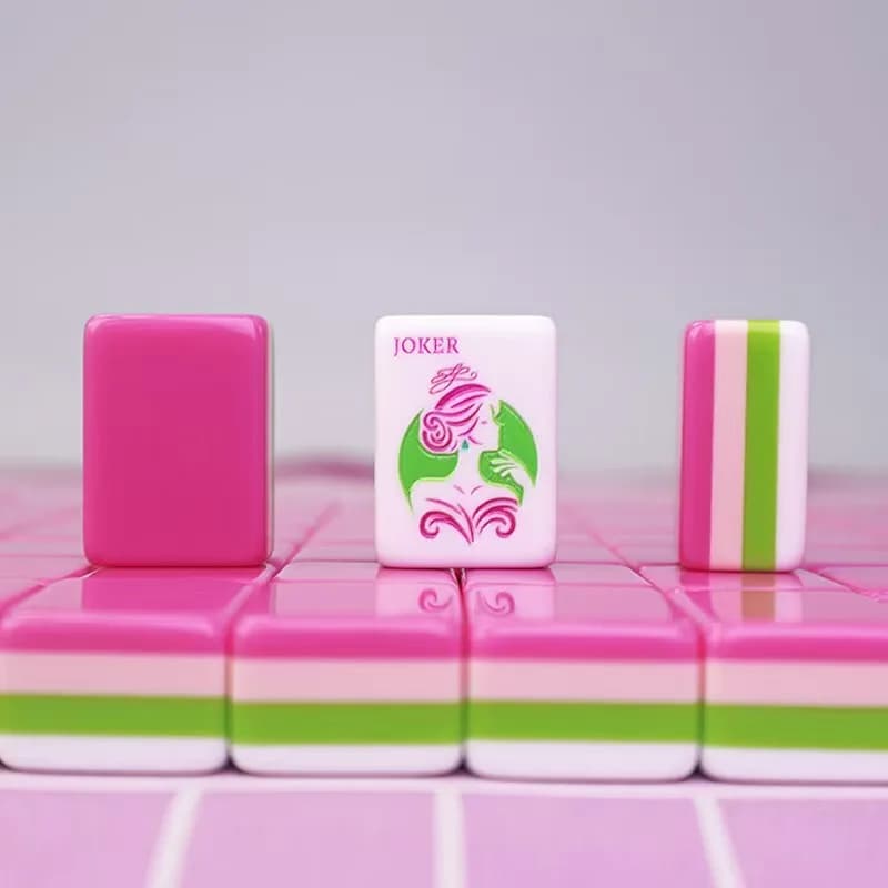 American NMJL Mahjong 166 Pieces, Double Engraved Printed Crystal Acrylic Hand Rub Mahjong Tiles