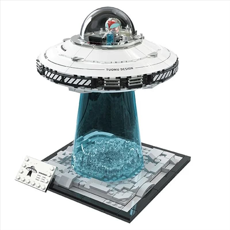 UFO Veicolo spaziale Building Block Nave Puzzle Assemblaggio Modello di ornamento scientifico aerospaziale