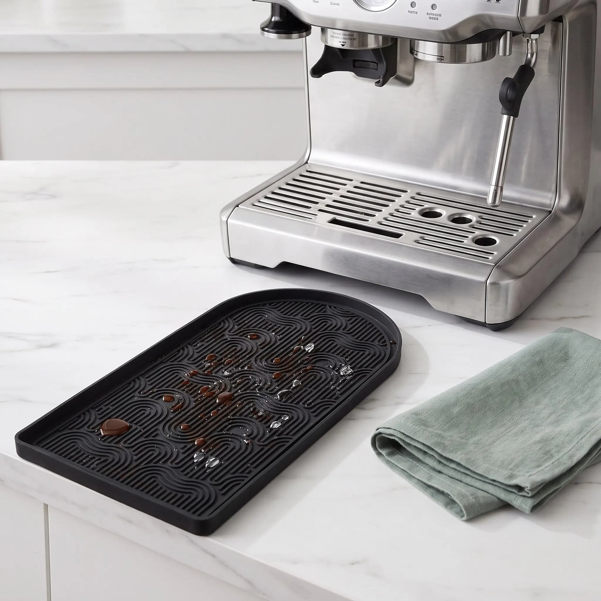 Silicone Coffee Machine Mat Non Slip Drip Tray Spill Proof Countertop Protector for Espresso Machine Coffee Bar Station