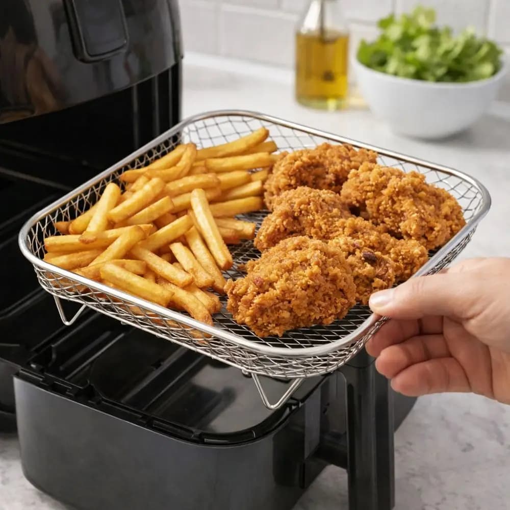 Stainless Steel Air Frying Grid Anti-rust, Multi-functional Grid Heat Resistant for Cooking