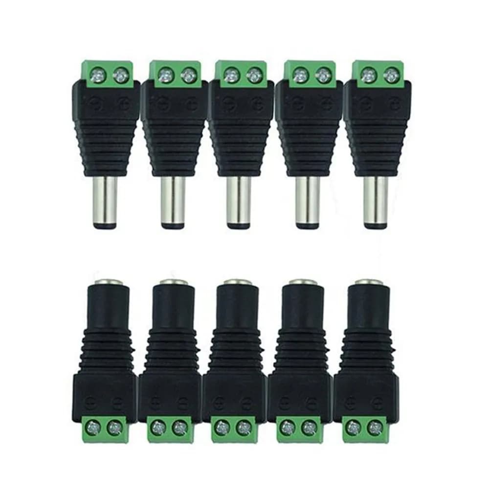 5 connettori di alimentazione CC maschio-femmina con cavo adattatore jack per strisce LED RGB 12V, telecamere CCTV e registratori elettronici