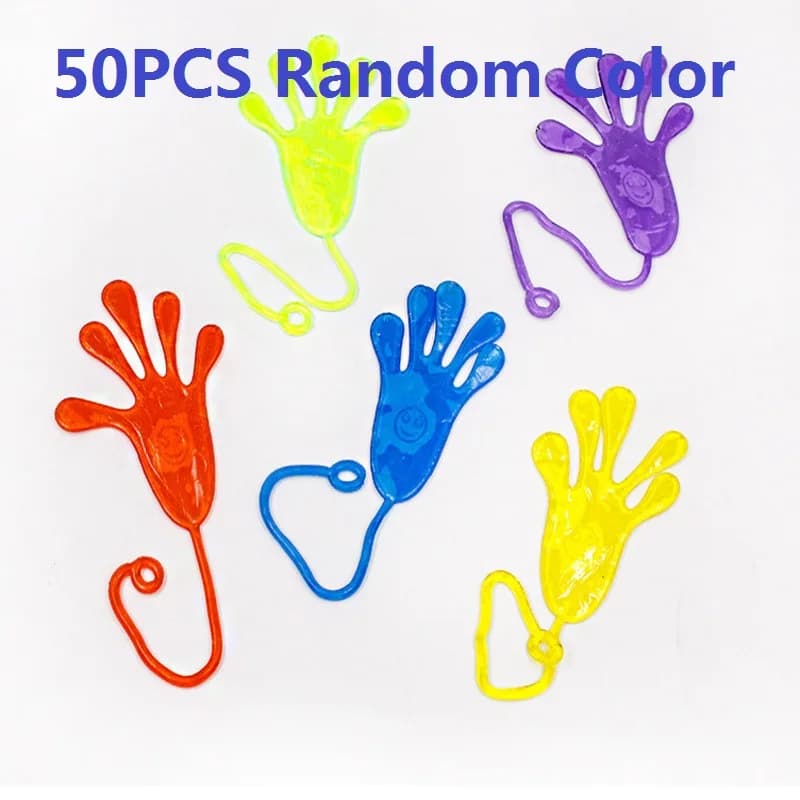5-50 Pcs Funny Sticky Hands toy Palm Elastic Sticky Squishy Slap Palm Toy Novelty Gift Party Favors supplies