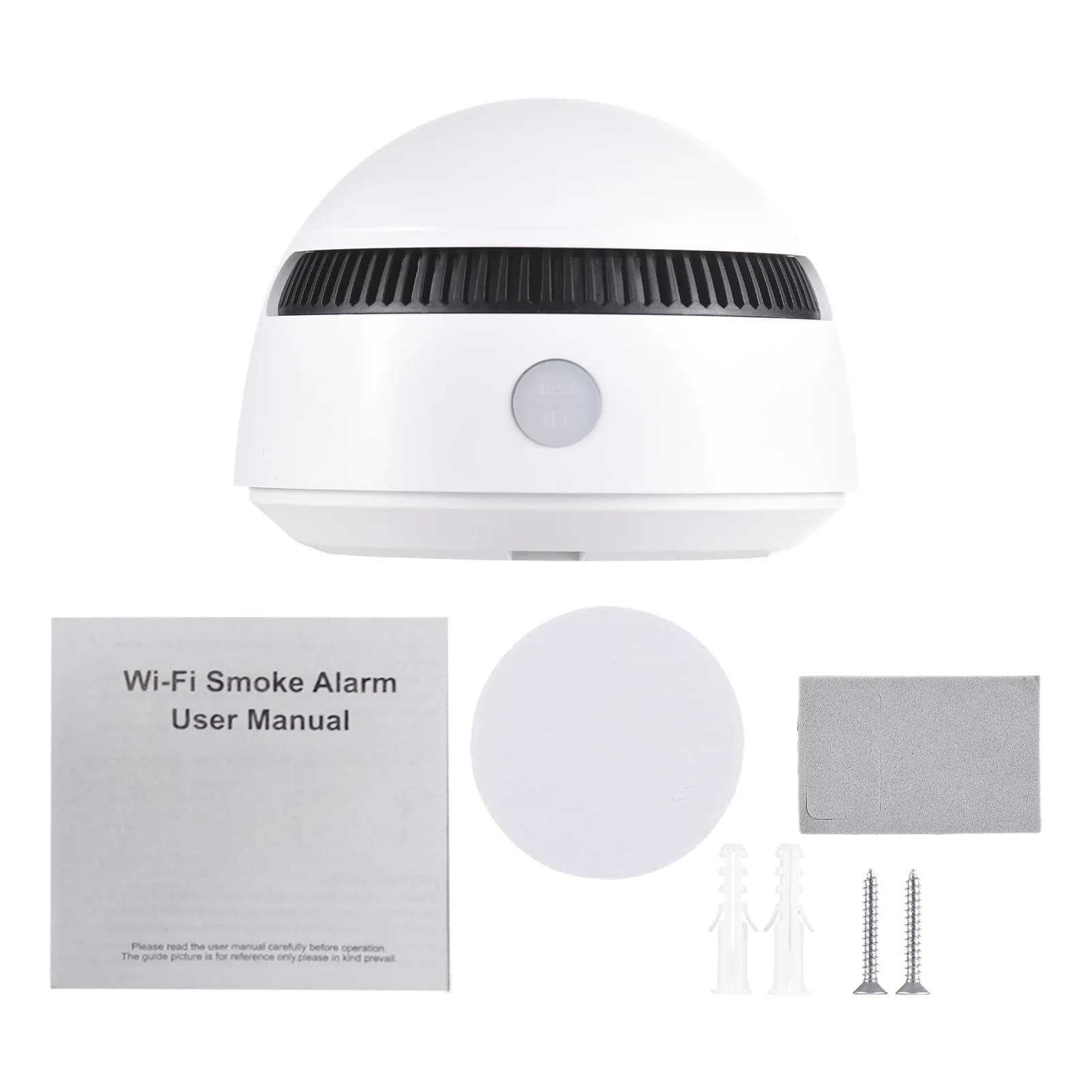 Rilevatore di Fumo Intelligente WiFi 2.4G con Allarme Sonoro e Luminoso, Avviso di Batteria Scarica, per Casa, Ufficio, Garage, Hotel, Appartamento