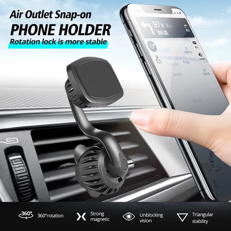 Support for car phone with car bracket with 360 degree multifunctional rotating air socket Type of magnetic buckle Supports for car phone