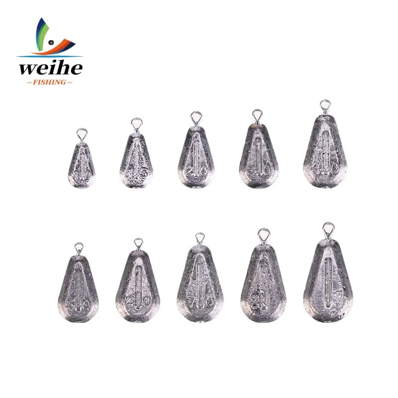 WEIHE 2 Pezzi Piombi da Pesca a Forma di Cuore Plate 10g-100g per Pesca in Mare, Pesi a Goccia Regularbili