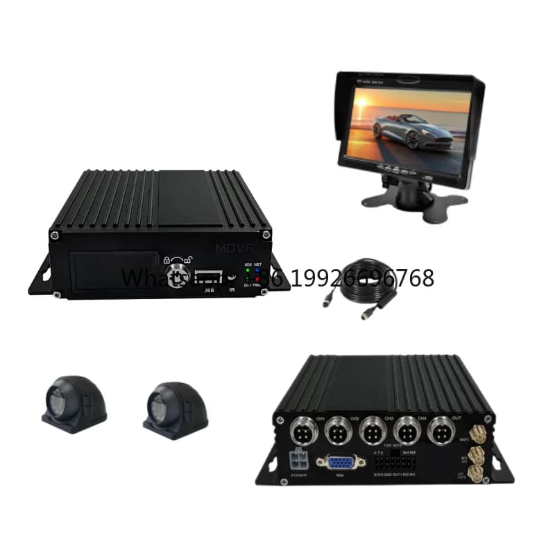 Kit MDVR Mobile SZSUNTEX ST9714V a 4 Canali 4G HD con Scheda SD da 4TB e Audio Bidirezionale per Auto/Camion/Autobus