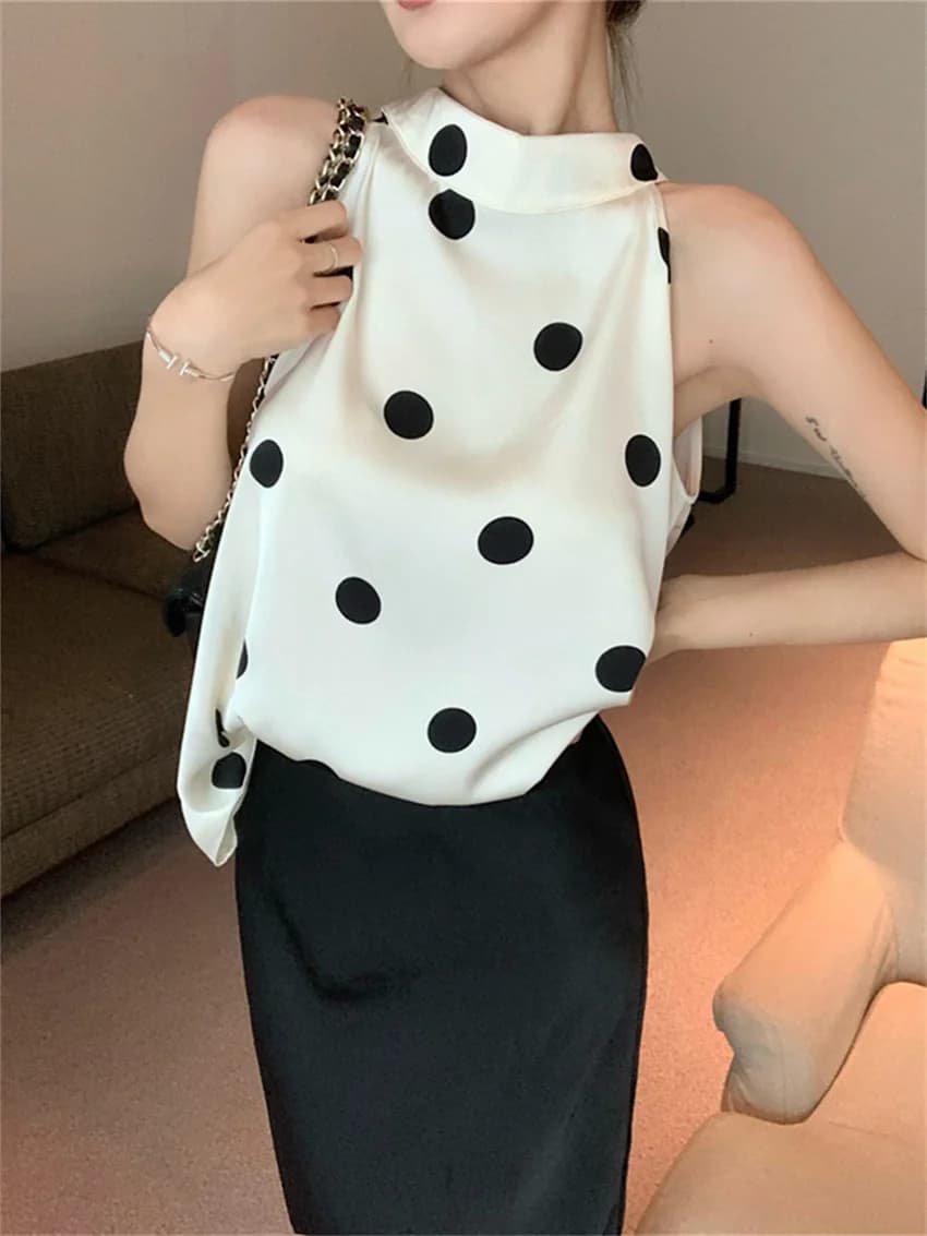 Alien Kitty High Street camicette da donna Chic Polka Dots elegante nuova estate 2024 gonne lunghe a vita alta abbigliamento da lavoro Office Lady Slim