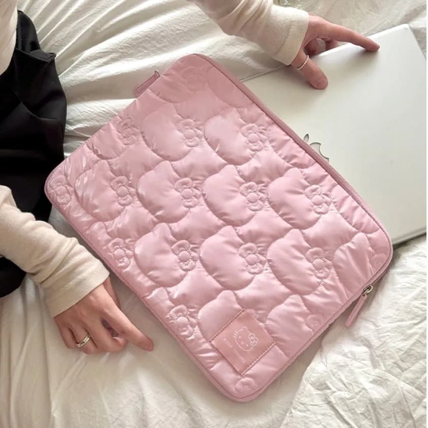 Anime Kawaii Hello Kitty Handbags Pink Cartoon Cat 13 Inch Tablet Bag Storage device for pack of cards for cute girls