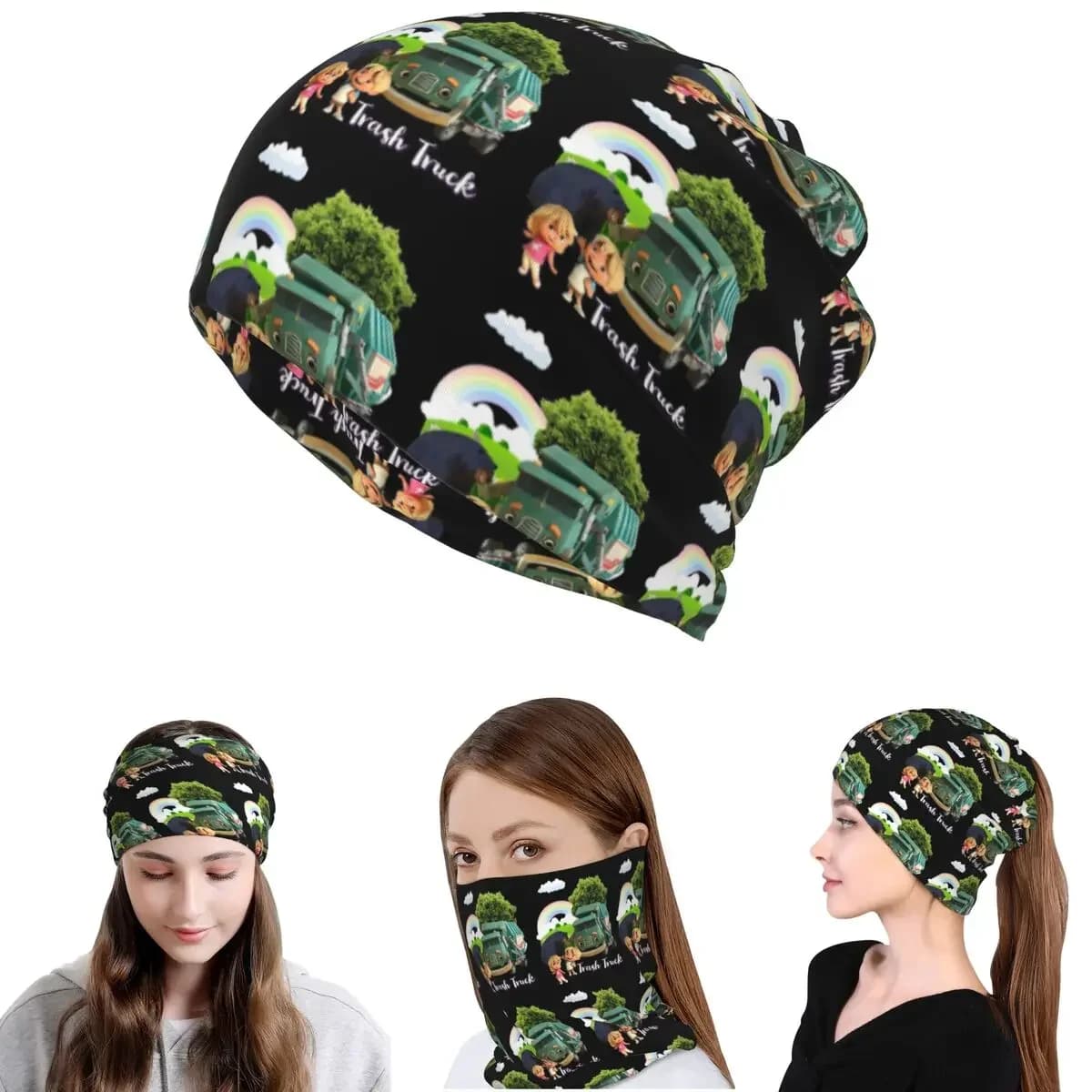 Trash Truck Animation, Trash Truck Netflix Bandana Neck Gaiter Wrap Scarf Warm Face Mask Beanies Hat Unisex Adult Washable