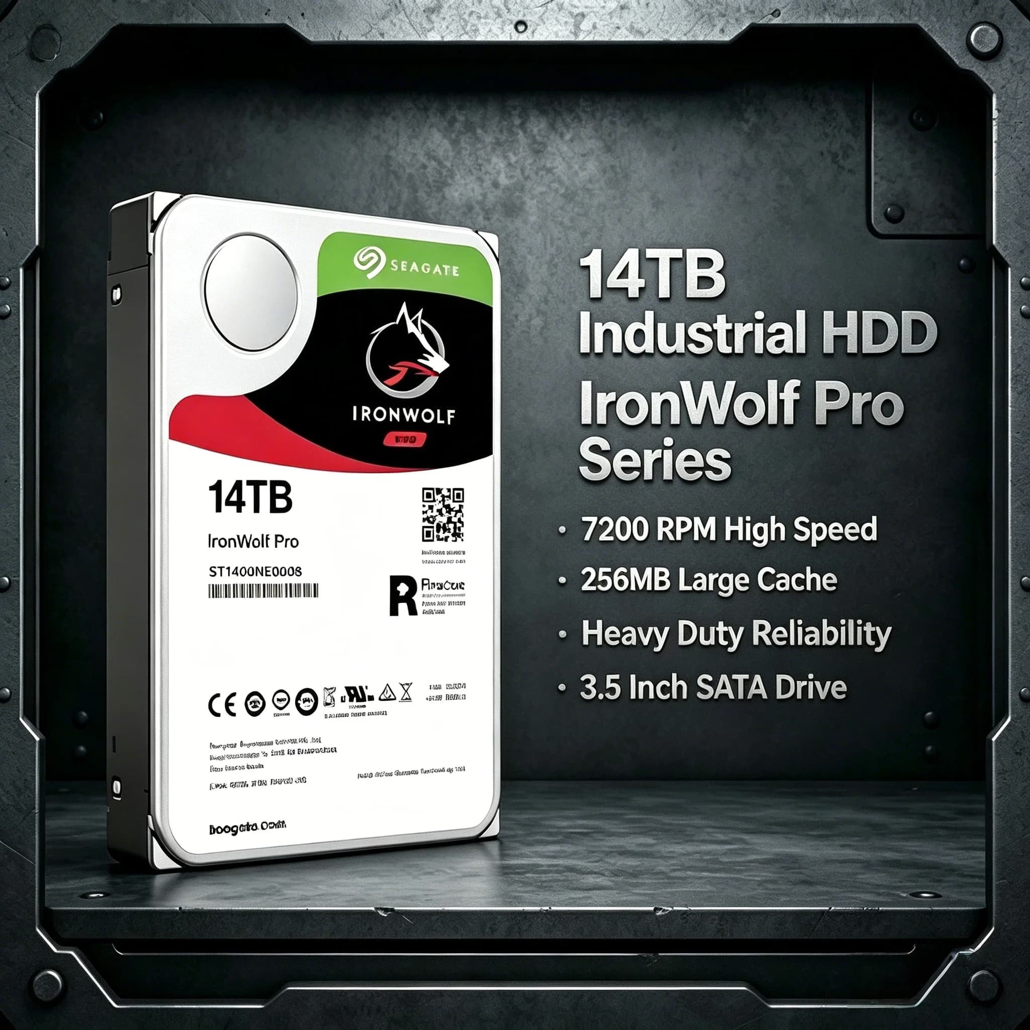 FOR Seagate IronWolf 14TB NAS Server Hard Drive SATA3 6Gb s 7200RPM 3.5 CMR OEM RAID Surveillance Data Center New HDD Storage
