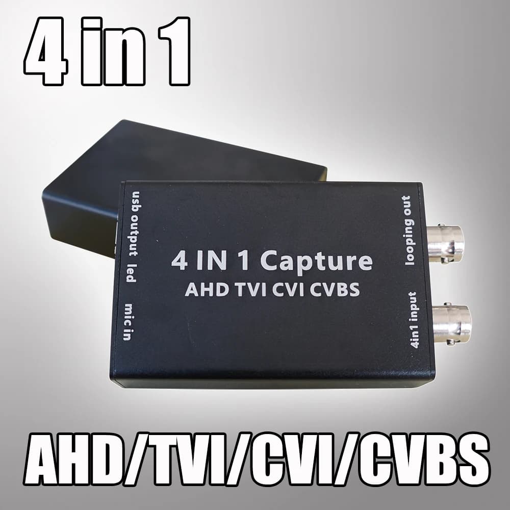 Convertitore Video 4 in 1 AHD CVBS CVI TVI a USB 2.0 Standard UVC UAC 1080P 60FPS Audio Video 4 in 1/OBS/PotPlayer/Scheda di Acquisizione