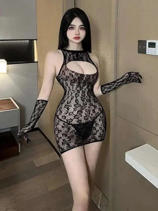sexy dolce ragazza Garza subdue tentazione un pezzo scava fuori prospettiva borsa glutei maglia abbigliamento abito di grandi dimensioni elegante HIS