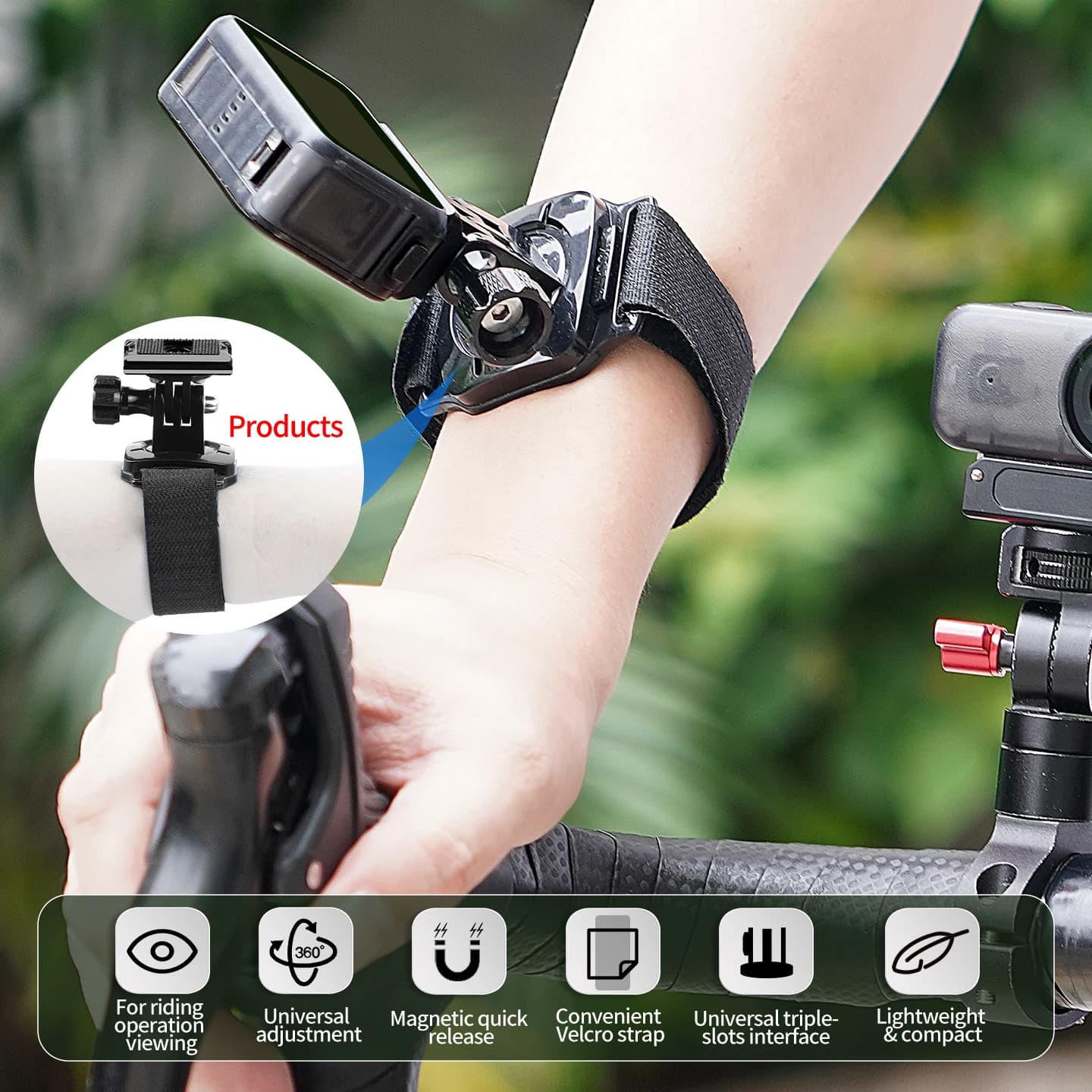 Adattatore per Cinturino da Polso con Base Magnetica NATO a Sgancio Rapido per Modulo di Trasmissione DJI Action 6/Nano, per Riprese Vlog con Fotocamera Outdoor